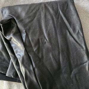 SPANX Black Leggings with Red Brand Tag